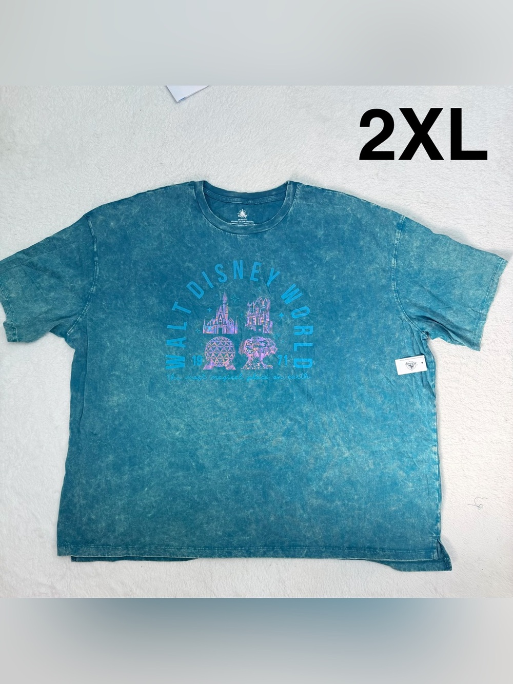 Nwt 2026 Walt Disney World 4 Parks Most Magical Place Acid Wash Teal T-Shirt